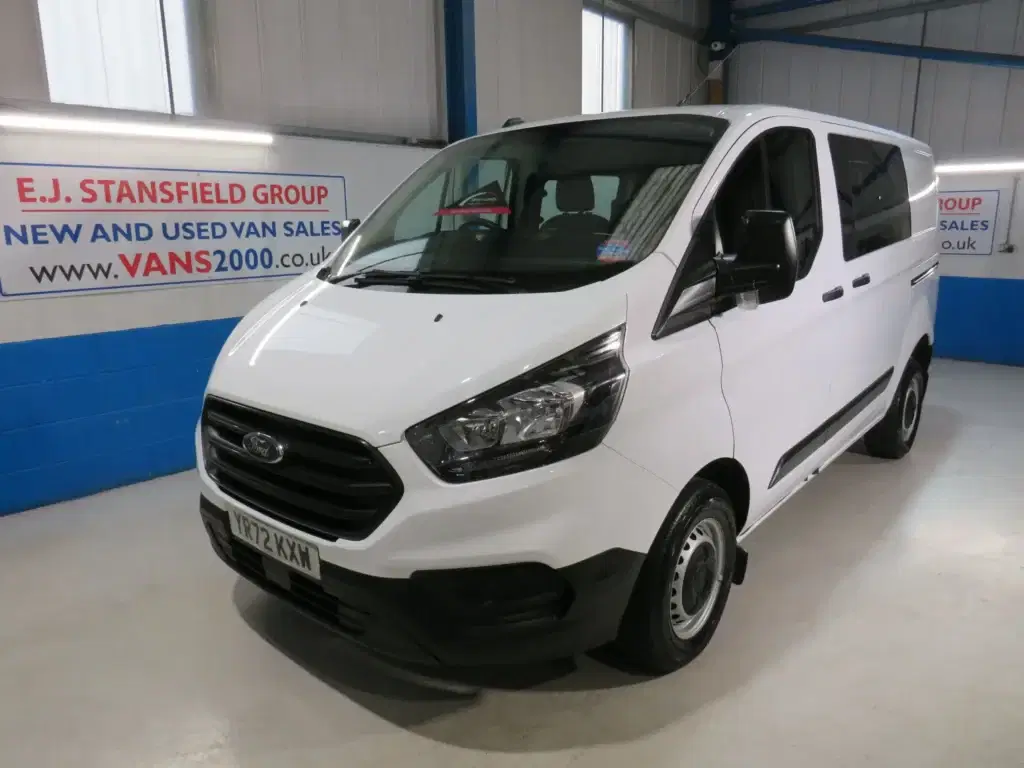 White Ford Transit Custom.