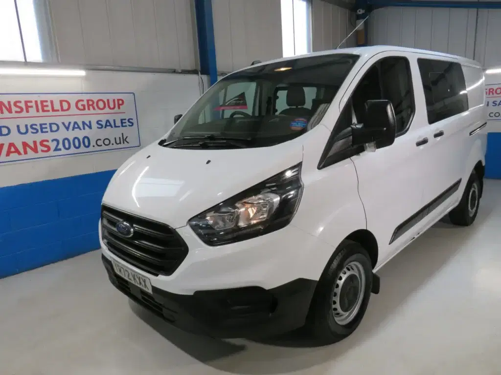 White Ford Transit Custom.